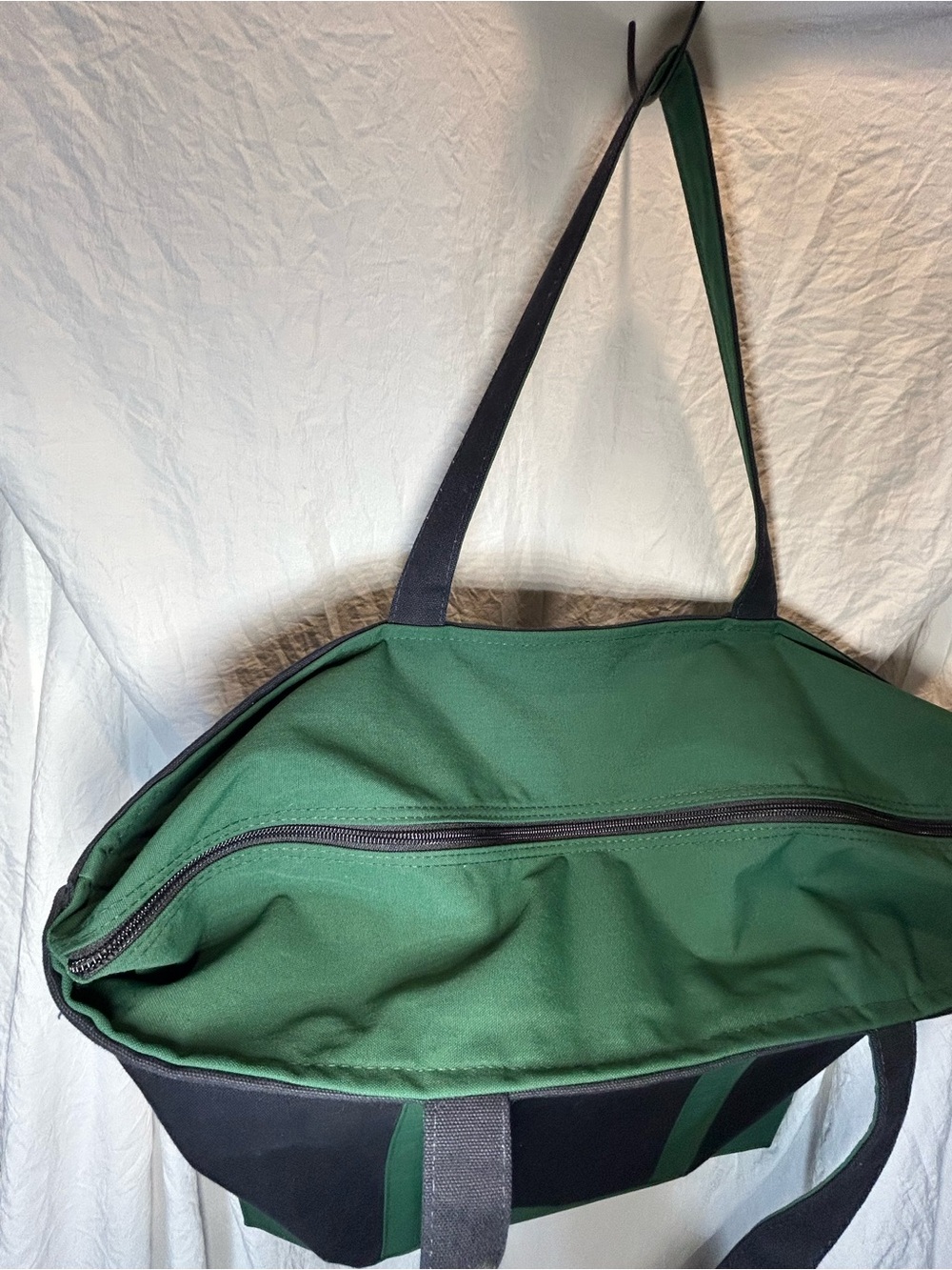 Lands' End Canvas Pocket Tote Bag Navy Blue & Green - Monogrammed "LOA" Size XL - Picture 10 of 16